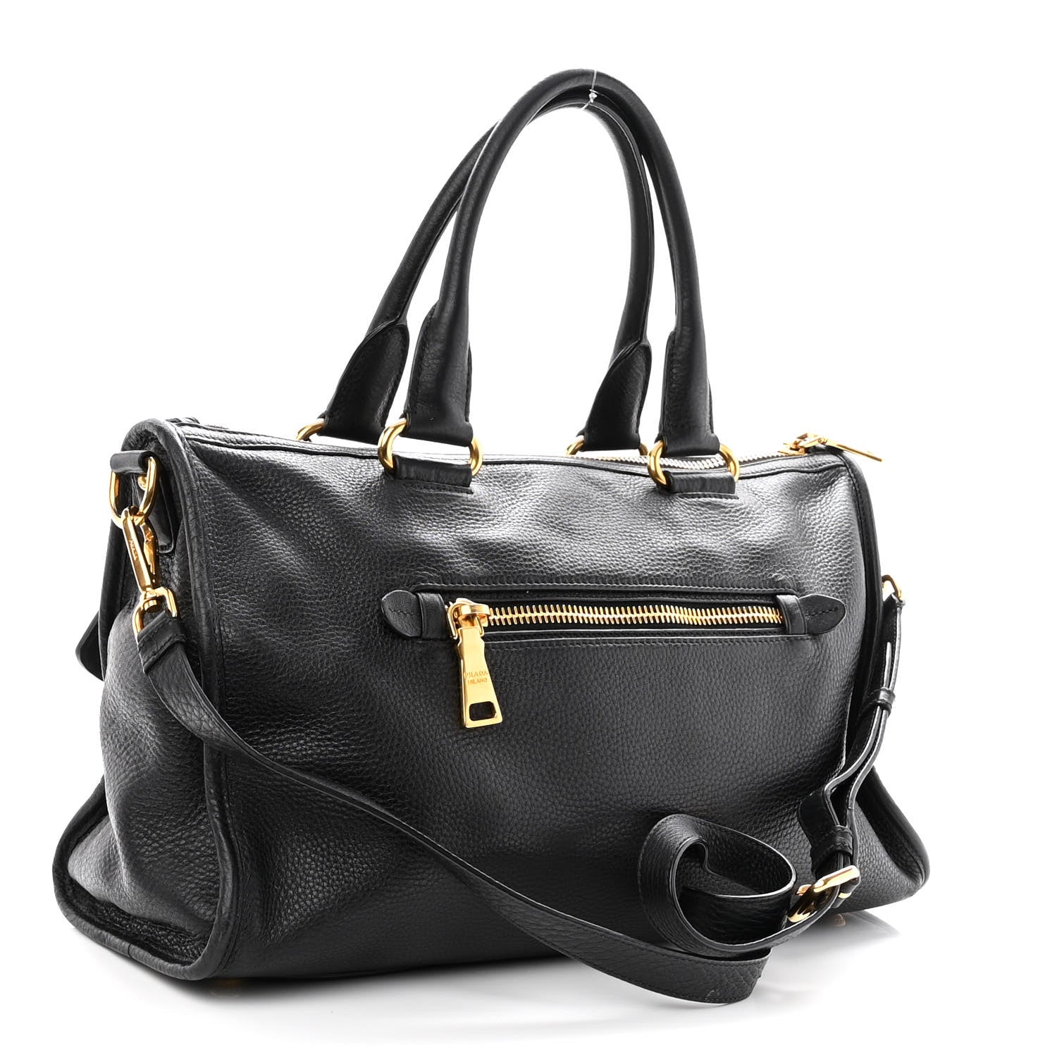 Prada Vitello Daino Shopping Satchel Black 3 of 9