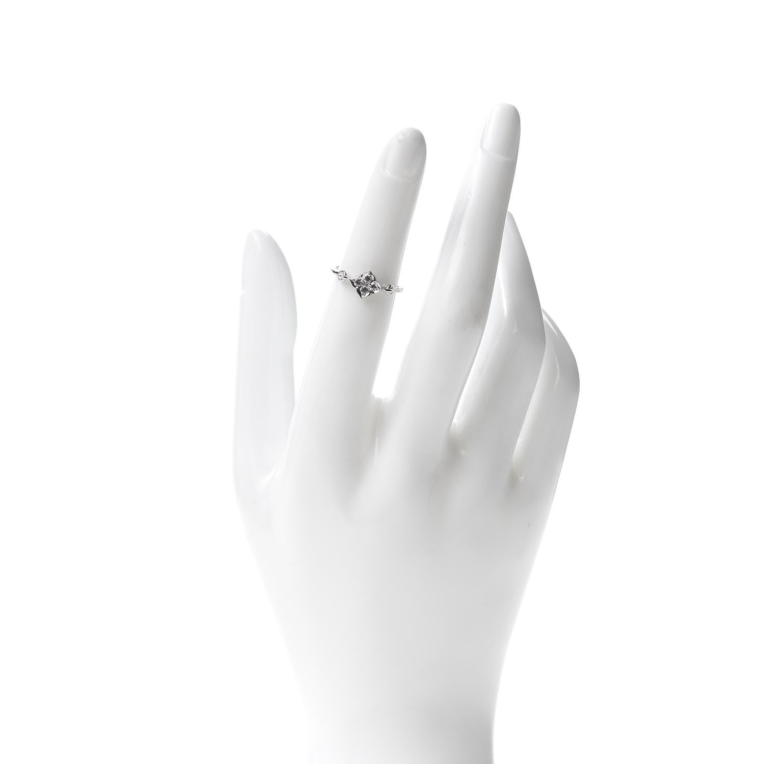 Cartier 18K White Gold Diamond Hindu Floral Ring 48 4.5 2 of 5