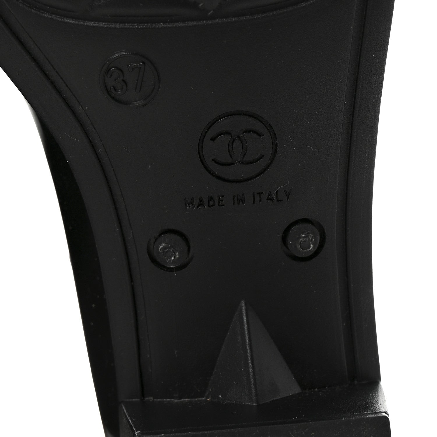 Chanel Rubber Glitter Camellia Rain Boots 37 Black 7 of 8
