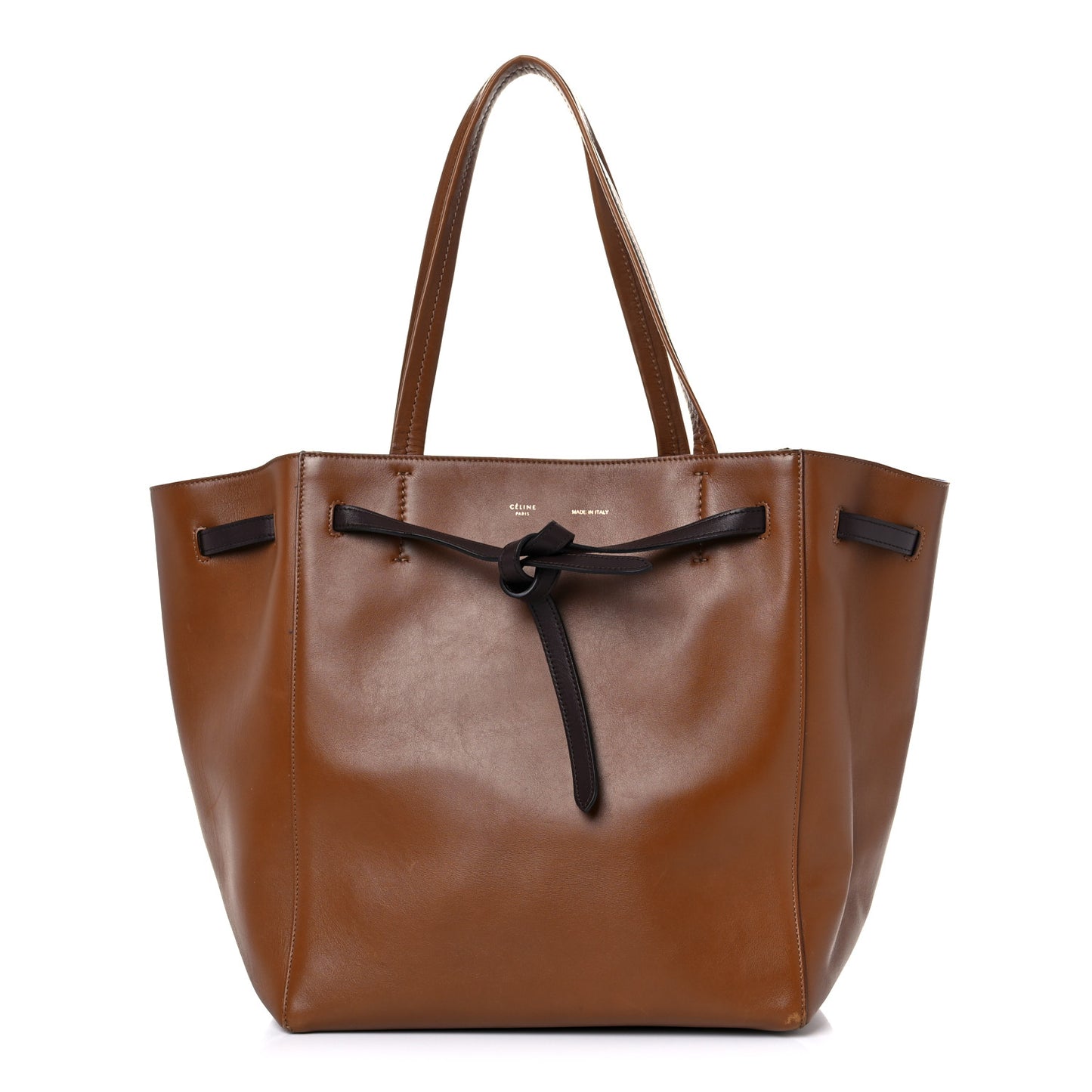 Sleek Calfskin Small Cabas Phantom Tan