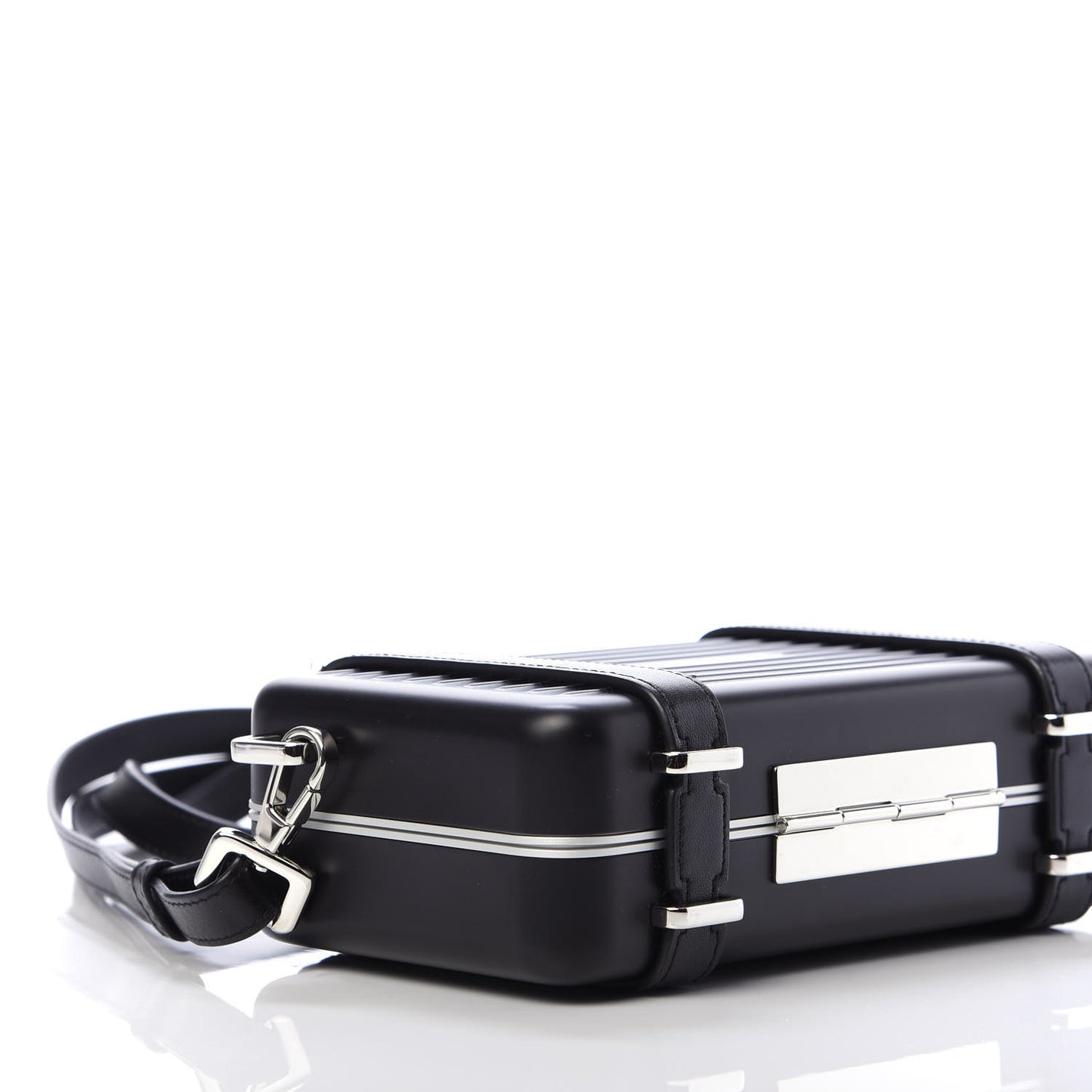 X RIMOWA Aluminum Personal Clutch On Strap Black
