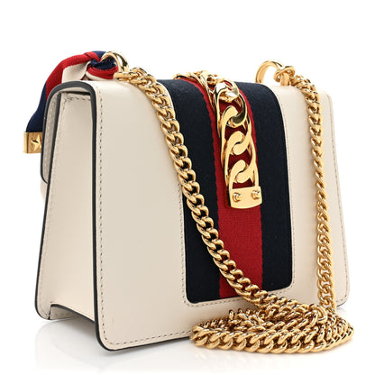 Gucci Calfskin Mini Sylvie Chain Shoulder Bag White 3 of 9
