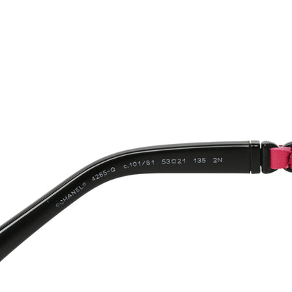 Chanel Metal Calfskin Round Chain Sunglasses 4265-Q Black Pink 5 of 7