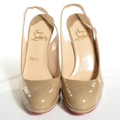 Christian Louboutin Patent Fifi Sling 85 Pumps 40.5 Nude 2 of 14