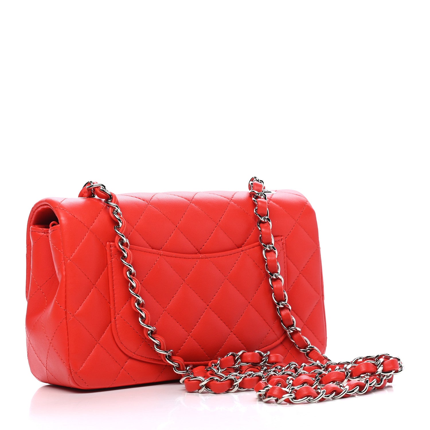 Chanel Lambskin Quilted Mini Rectangular Flap Red 2 of 8