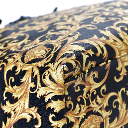 Versace Grained Calfskin Baroque Print Medusa Tote Black 11 of 13