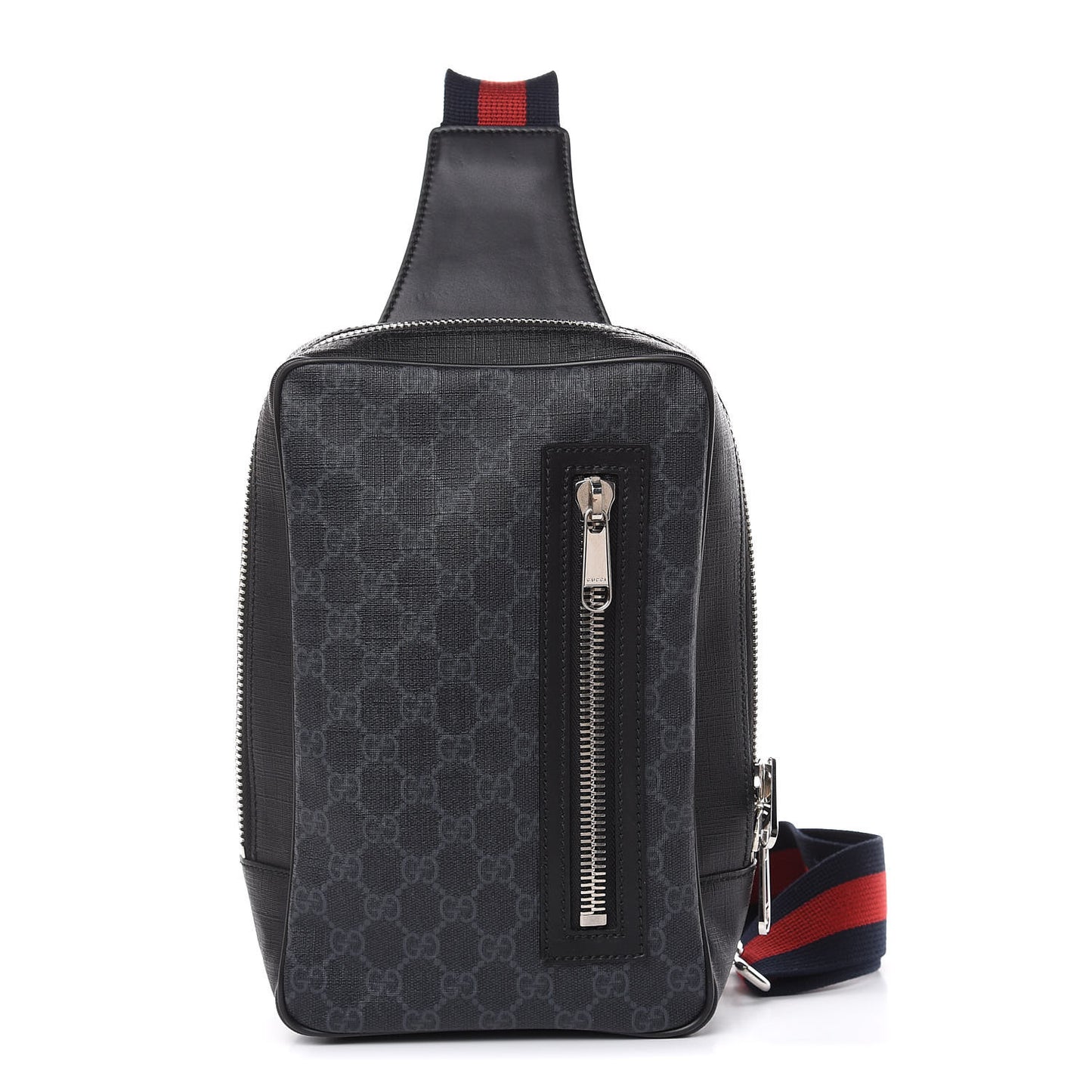 GG Supreme Monogram Web Belt Bag Black Grey