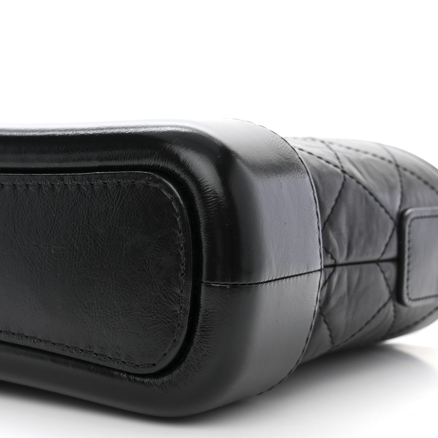 Aged Calfskin Quilted Small Gabrielle Hobo Black
