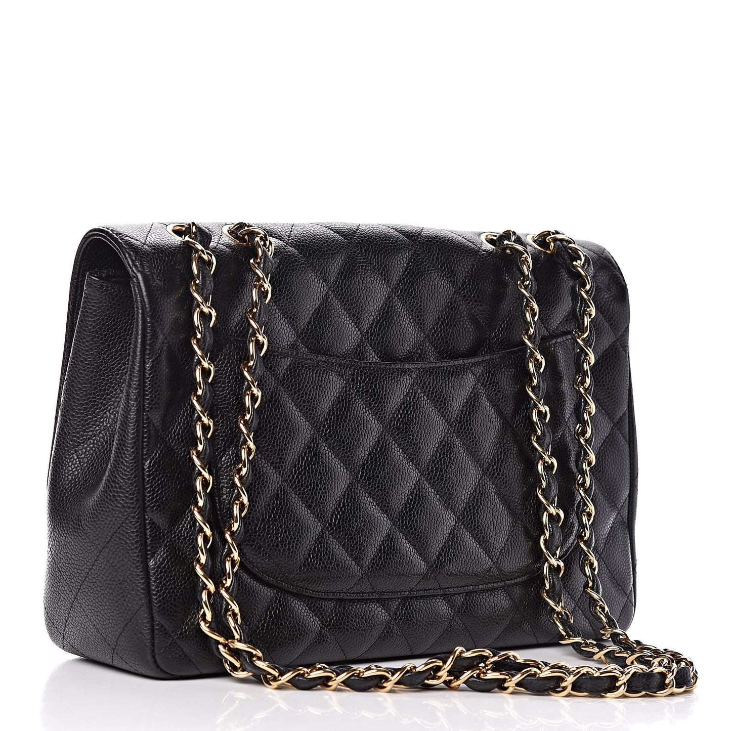 Caviar Quilted Jumbo Single Flap Black