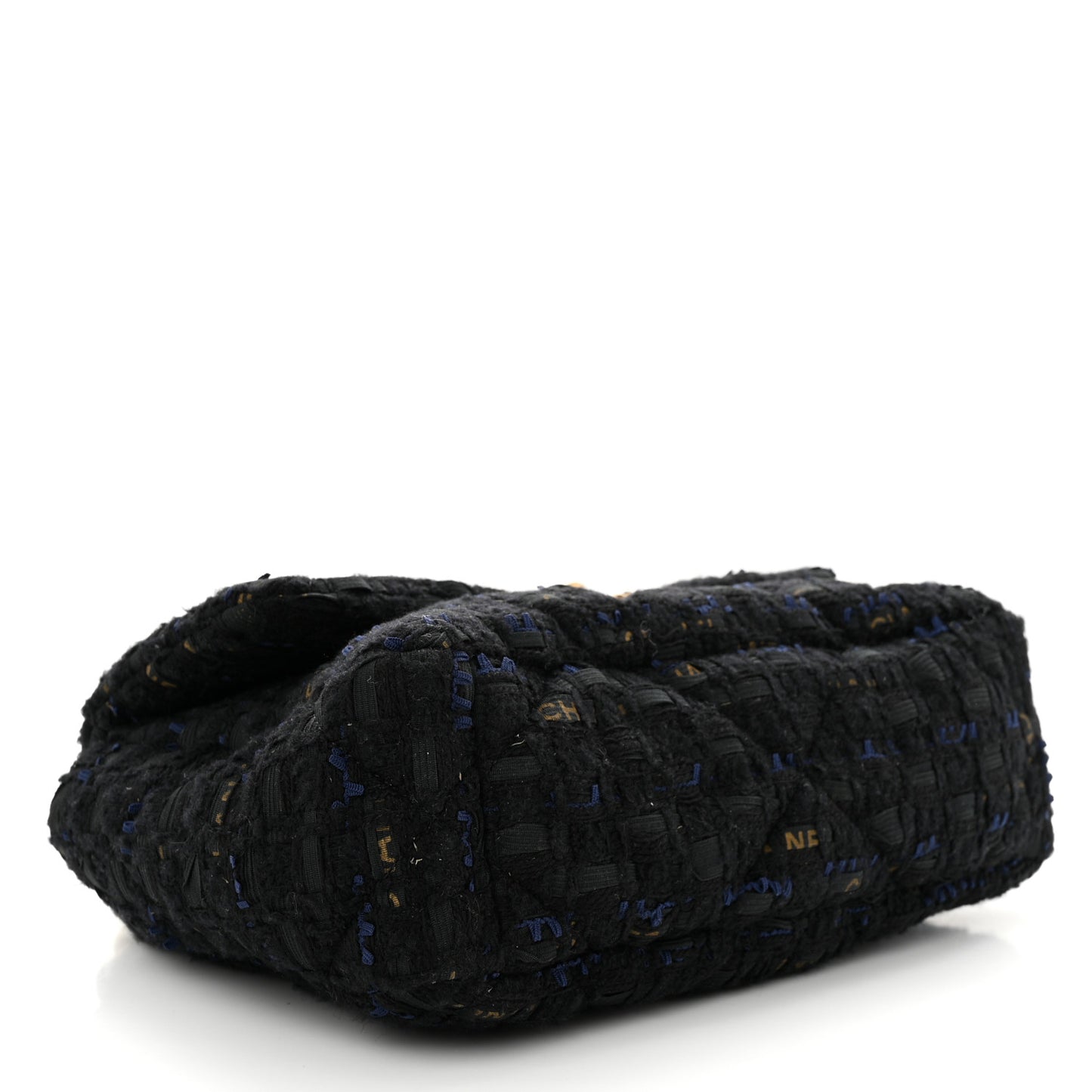 Tweed Quilted Medium Chanel 19 Flap Black Navy Gold
