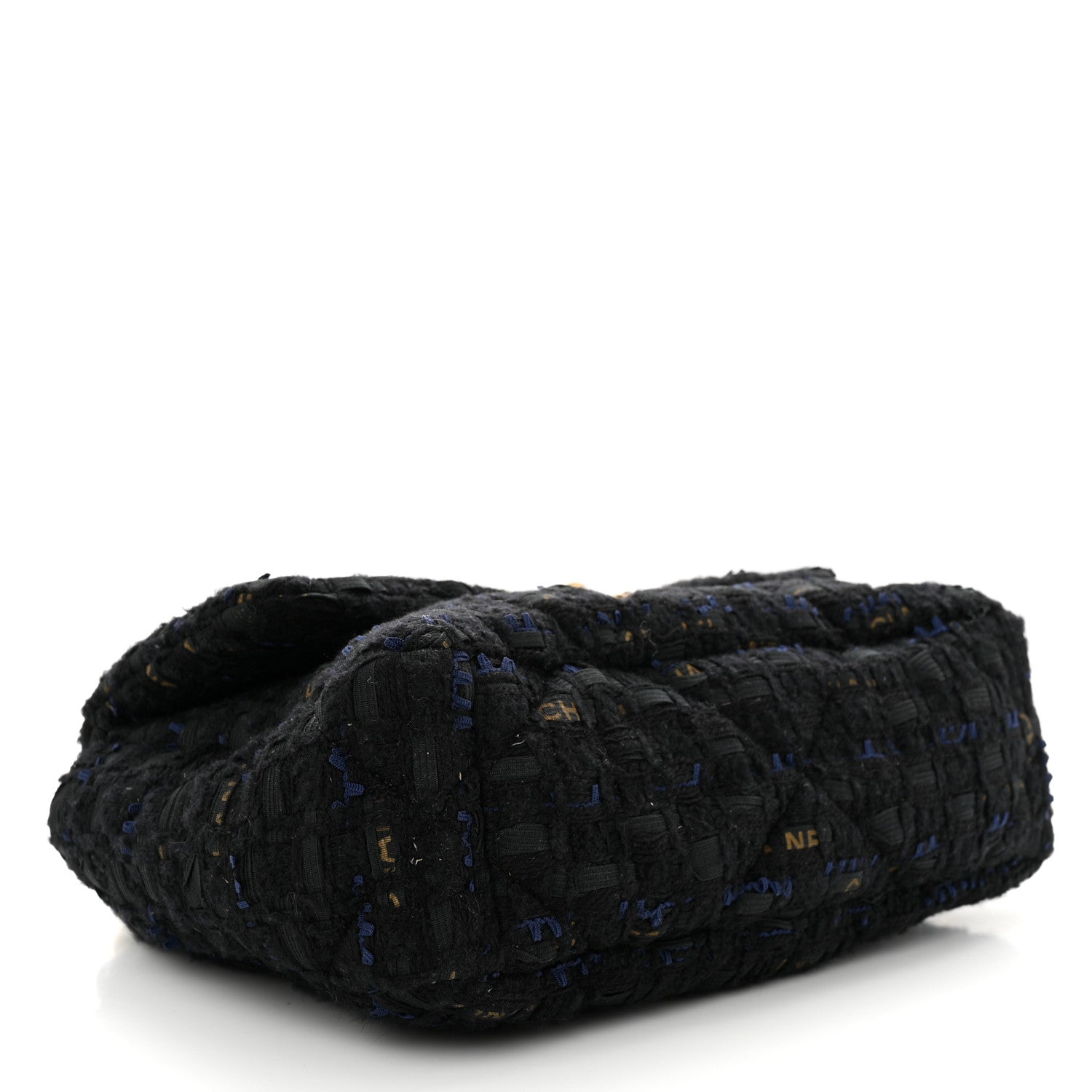 Chanel Tweed Quilted Medium Chanel 19 Flap Black Navy Gold 4 of 10