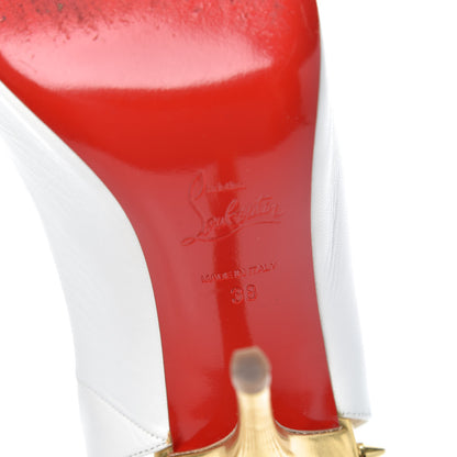 Christian Louboutin Kid Specchio Survivita 100 Slingback Pumps 38 White Gold 6 of 7