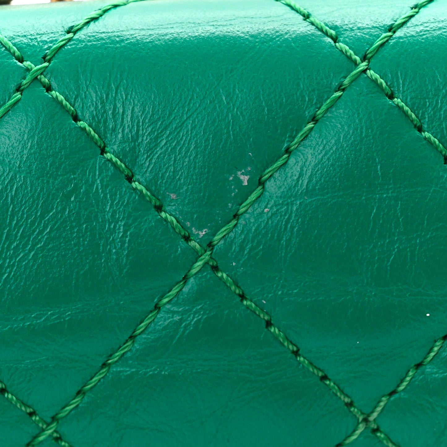 Aged Calfskin Quilted 2.55 Reissue Mini Flap Green