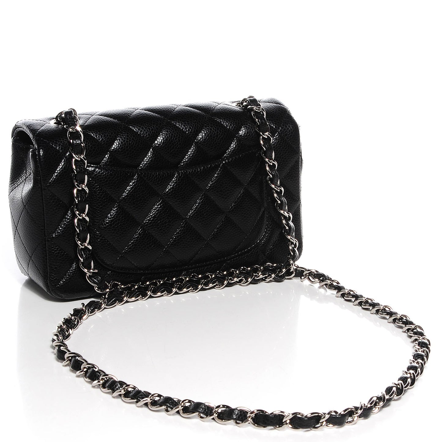 Caviar Quilted Mini Rectangular Flap Black