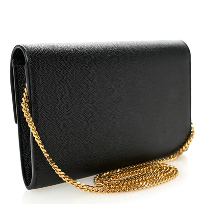 Saint Laurent Grain de Poudre Uptown Chain Wallet Black 4 of 11