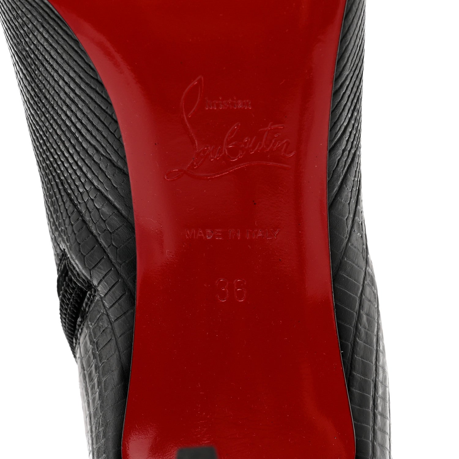 Christian Louboutin Calfskin Lizard Embossed So Kate Booty 85 Ankle Boots 36 Black 6 of 10
