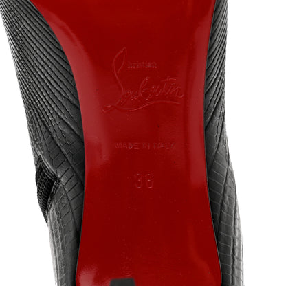 Christian Louboutin Calfskin Lizard Embossed So Kate Booty 85 Ankle Boots 36 Black 6 of 10
