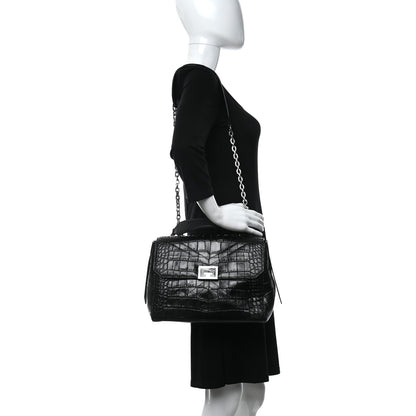 Givenchy Crocodile Embossed Calfskin Medium ID Flap Black 2 of 10