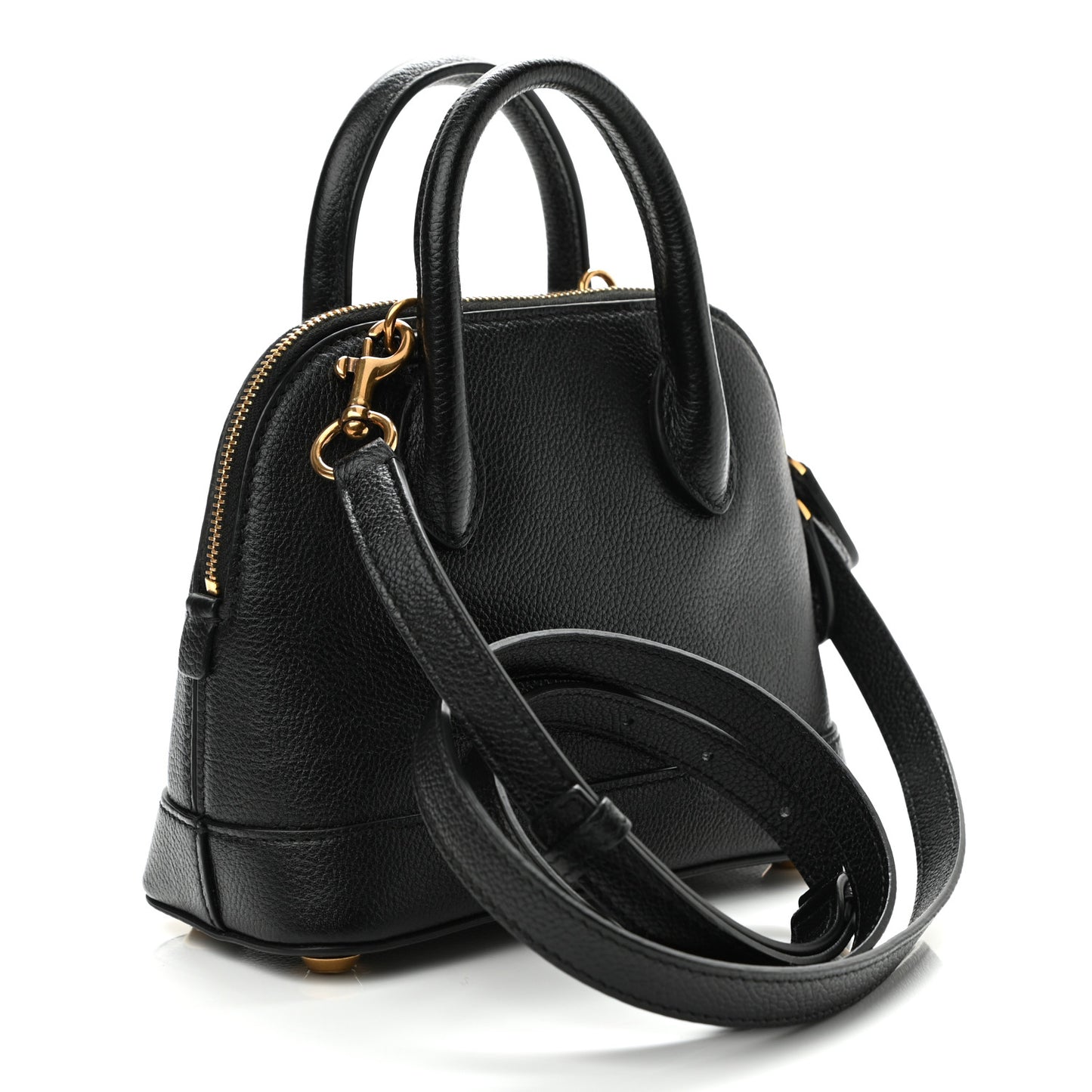 Grained Calfskin XXS Ville Top Handle Bag Black