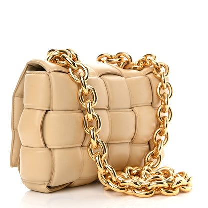 Bottega Veneta Lambskin Maxi Intreccio Padded Chain Cassette Crossbody Bag Porridge 3 of 21