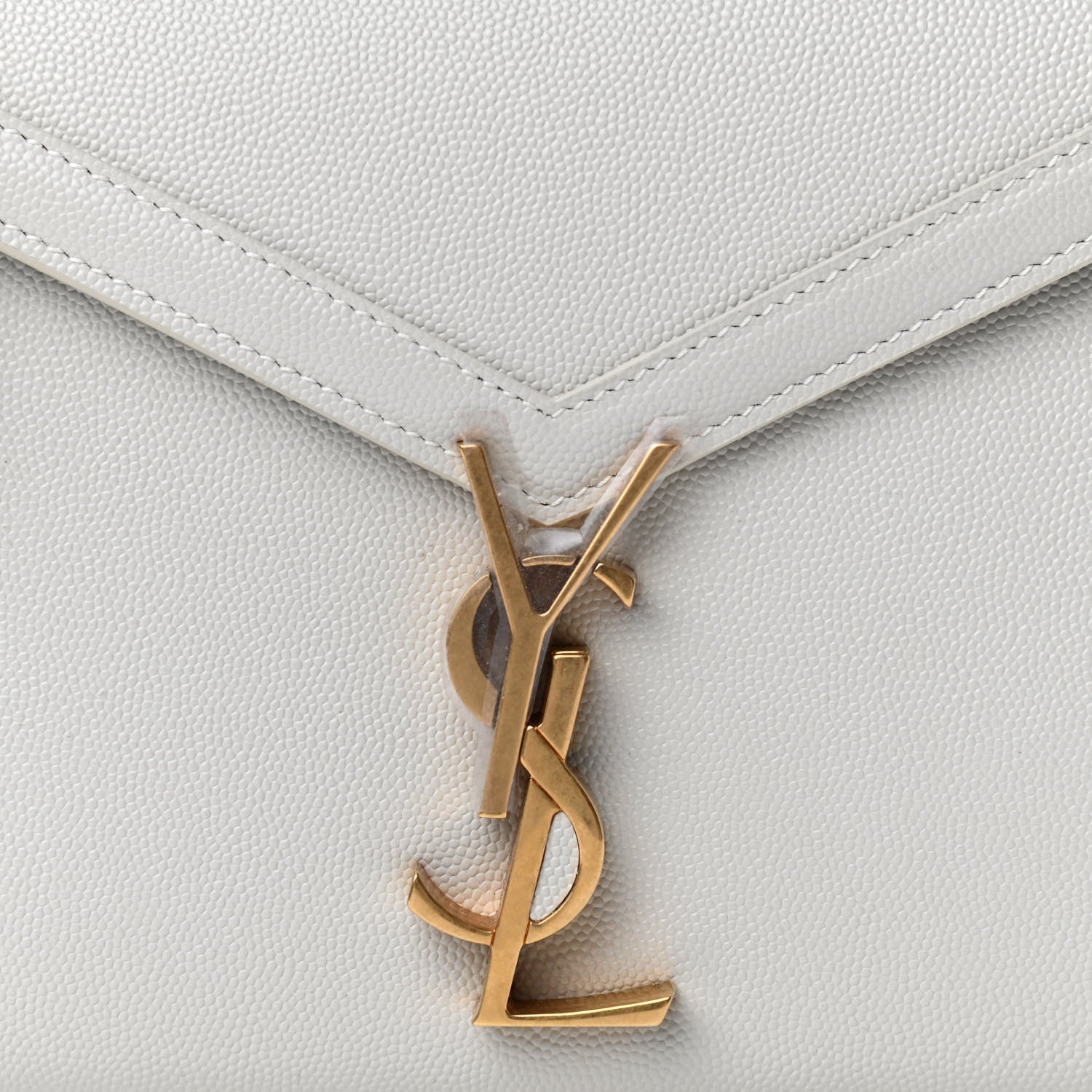 Saint Laurent Grain de Poudre Mini Classic Monogram Cassandra Top Handle Crema Soft Rouge Legion 10 of 10