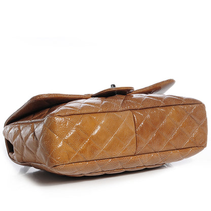 Chanel Crinkled Patent Jumbo Single Flap Brown 4 of 8