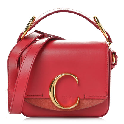 Chloe Shiny Calfskin Suede Mini C Double Carry Scarlet Pink 1 of 10