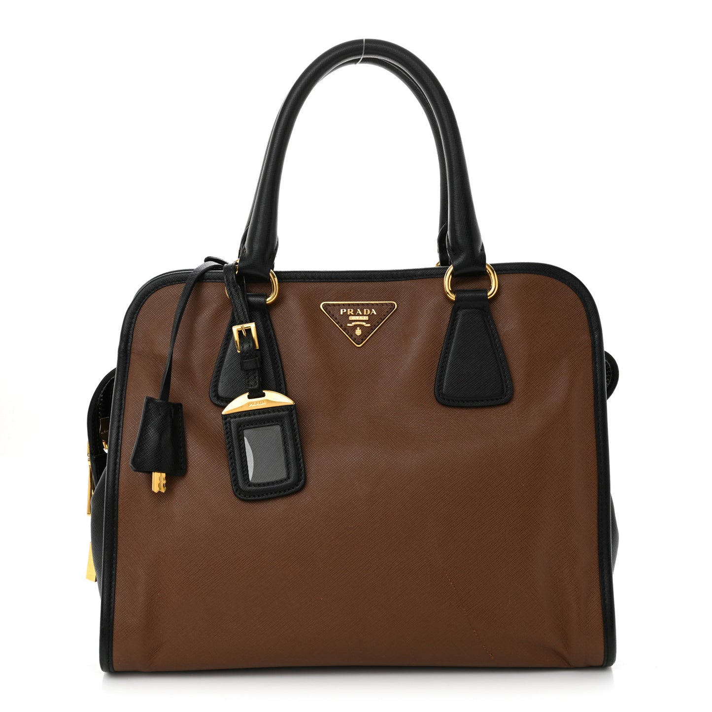 Saffiano Soft Bi-Color Tote Palissandro Black
