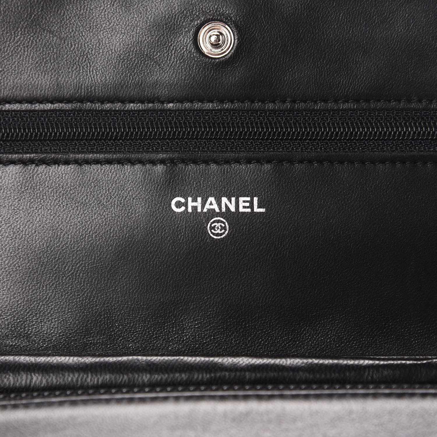 Chanel Lambskin Quilted Wallet On Chain WOC Black 8 of 11