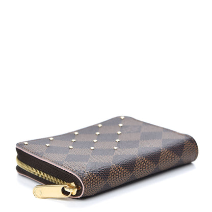 Louis Vuitton Damier Ebene Studded Zippy Coin Purse Rose Ballerine 4 of 7