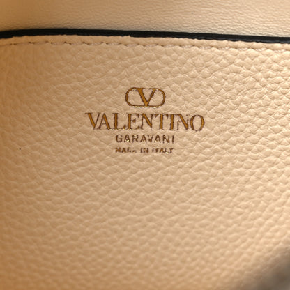 Valentino Garavani Grainy Calfskin Small Rockstud Hobo Ivory 6 of 9