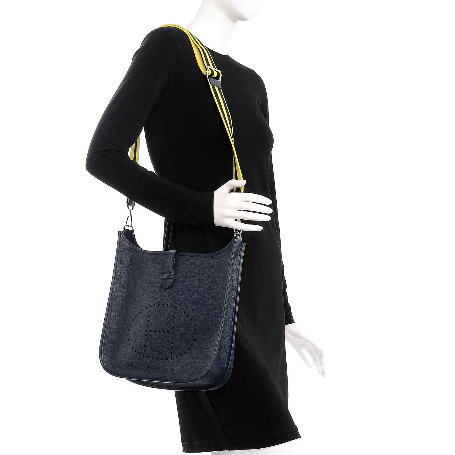 Hermes Epsom Amazone Evelyne III PM Bleu Indigo Lime 10 of 10