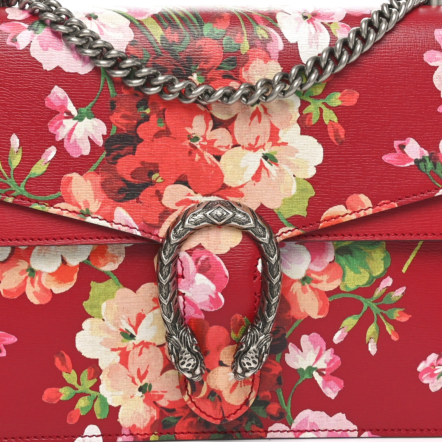 Gucci Calfskin Blooms Print Medium Dionysus Shoulder Bag Romantic Cherry Multicolor 8 of 10