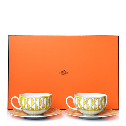 Hermes Porcelain Soleil d'Hermes Breakfast Cup And Saucer Set Of 2 8 of 8