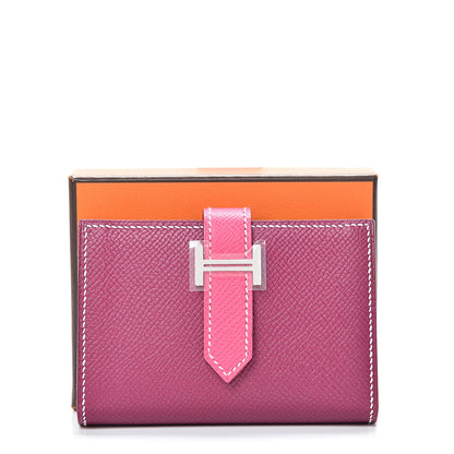 Hermes Epsom Bi-Color Mini Bearn Wallet Tosca Rose Tyrien 7 of 7