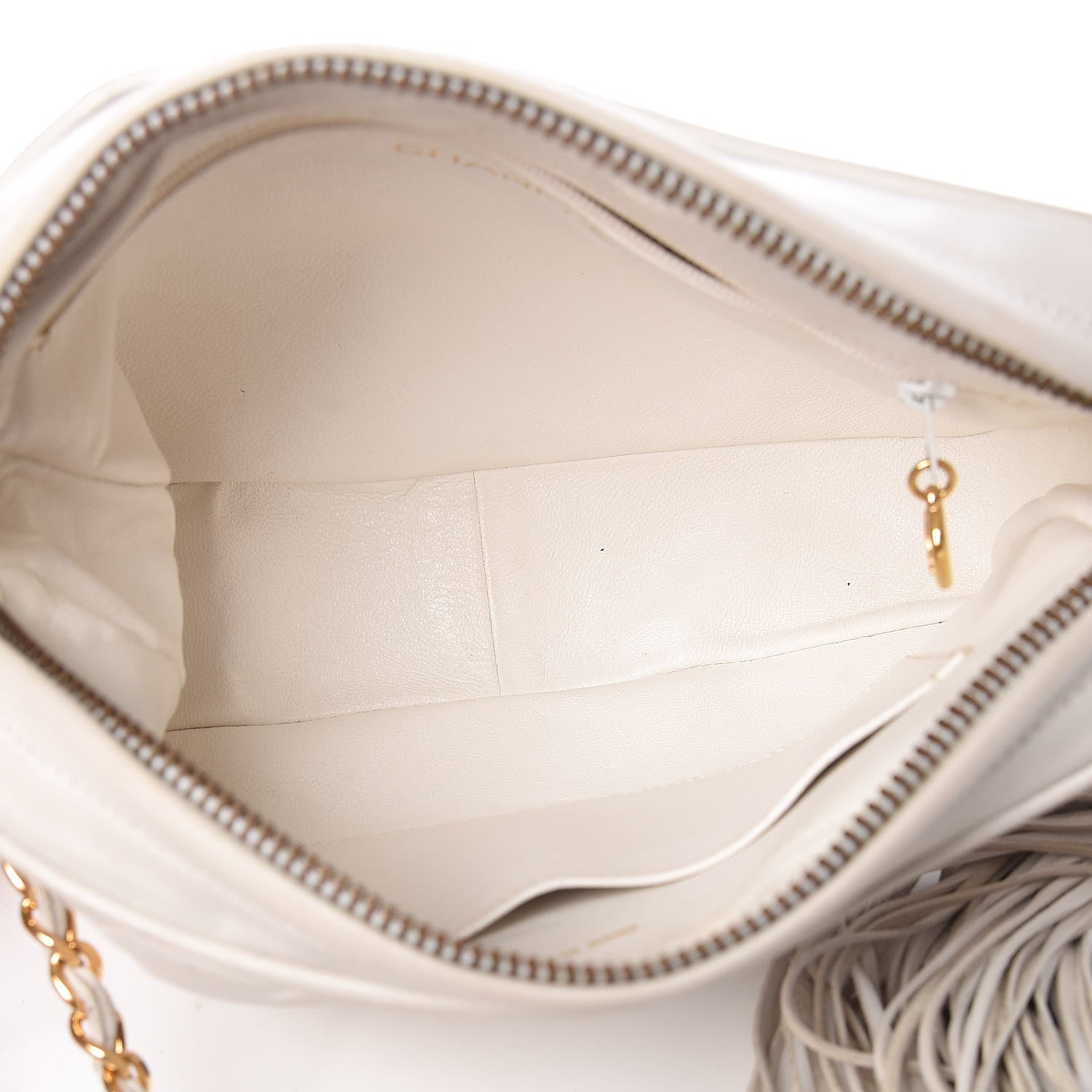 Chanel Lambskin Chevron Tassel Camera Case White 5 of 21