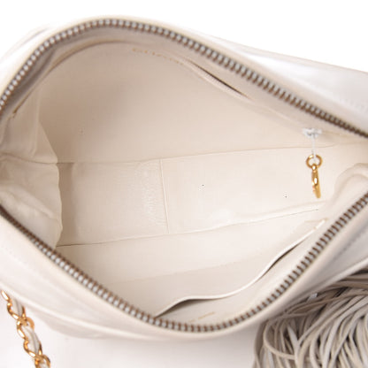 Chanel Lambskin Chevron Tassel Camera Case White 5 of 21