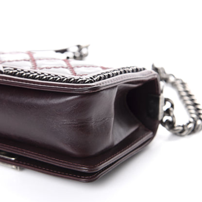 Chanel Goatskin Quilted Small Boy Handle Flap Burgundy 6 of 10