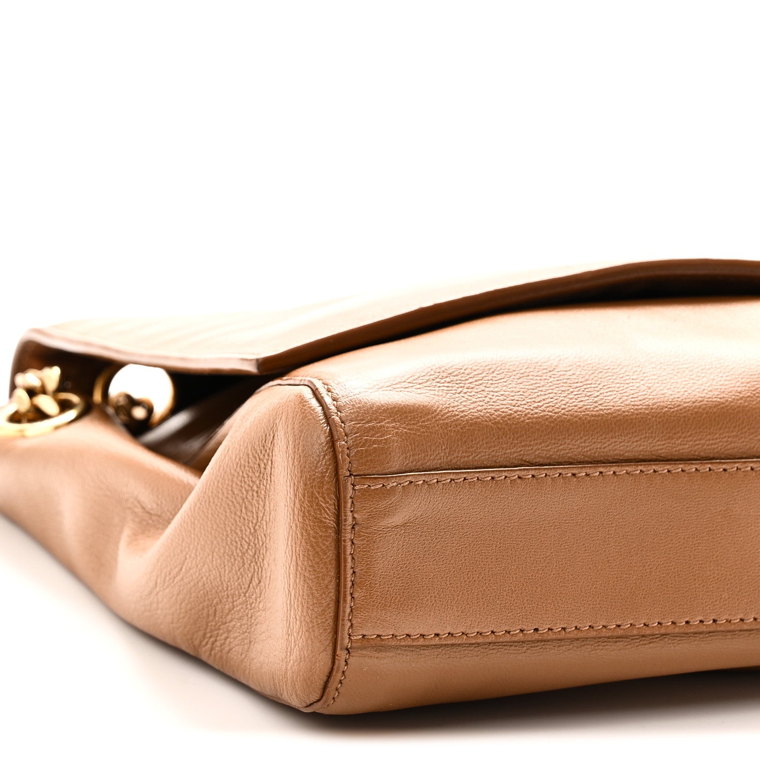 Saint Laurent Smooth Calfskin Suede Medium Reversible Monogram Kate Satchel Light Ochre 9 of 10