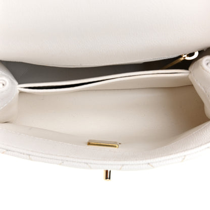 Chanel Caviar Quilted Extra Mini Coco Handle Flap White 5 of 12