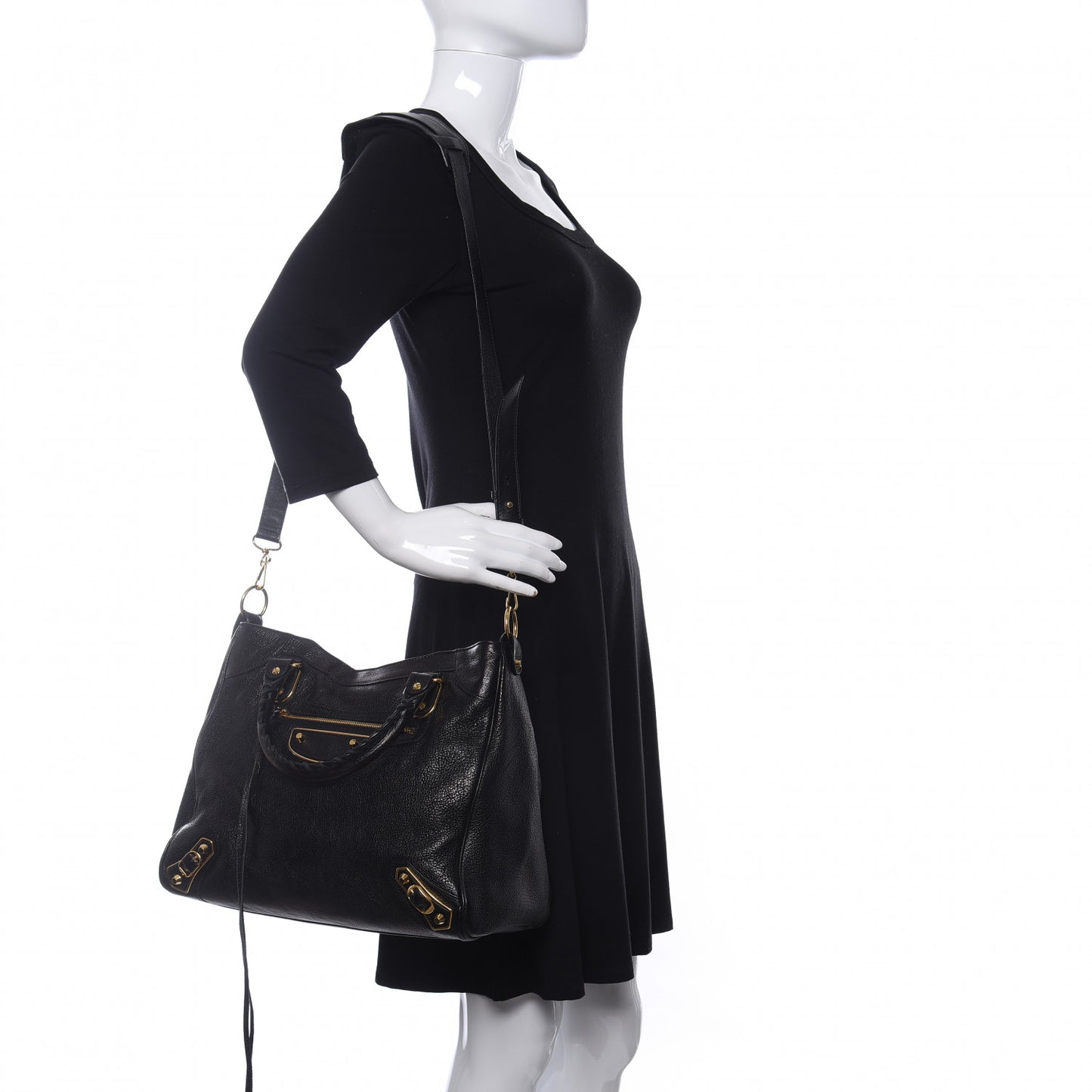 Chevre Gold Metallic Edge Hardware Velo Black