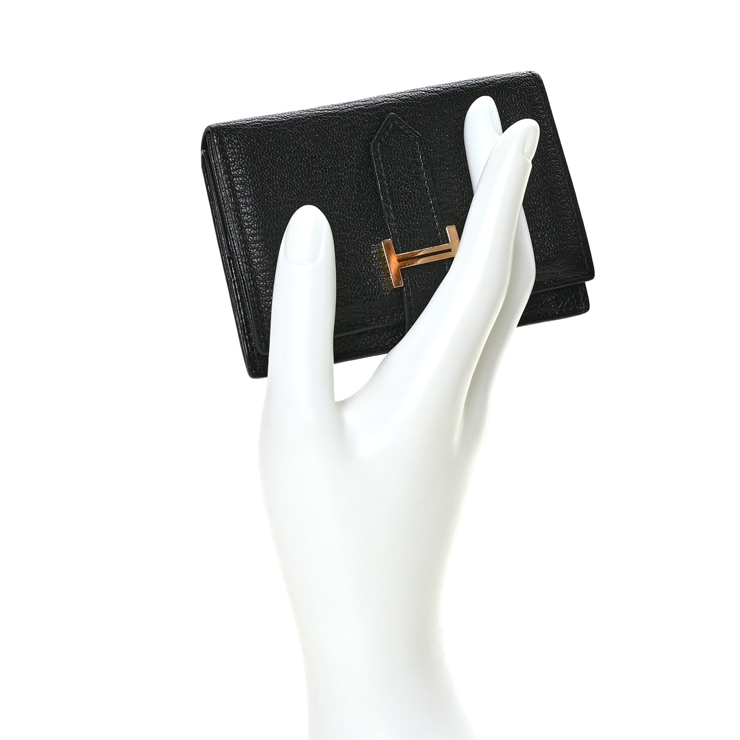 Hermes Chevre Mysore Mini Bearn Wallet Black 2 of 12