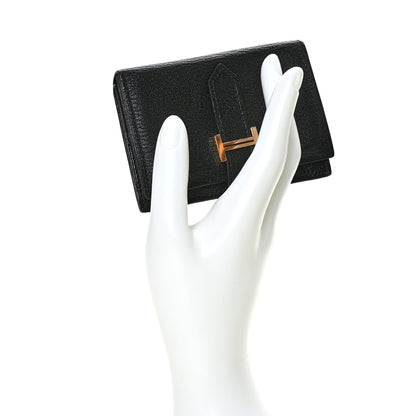 Hermes Chevre Mysore Mini Bearn Wallet Black 2 of 12