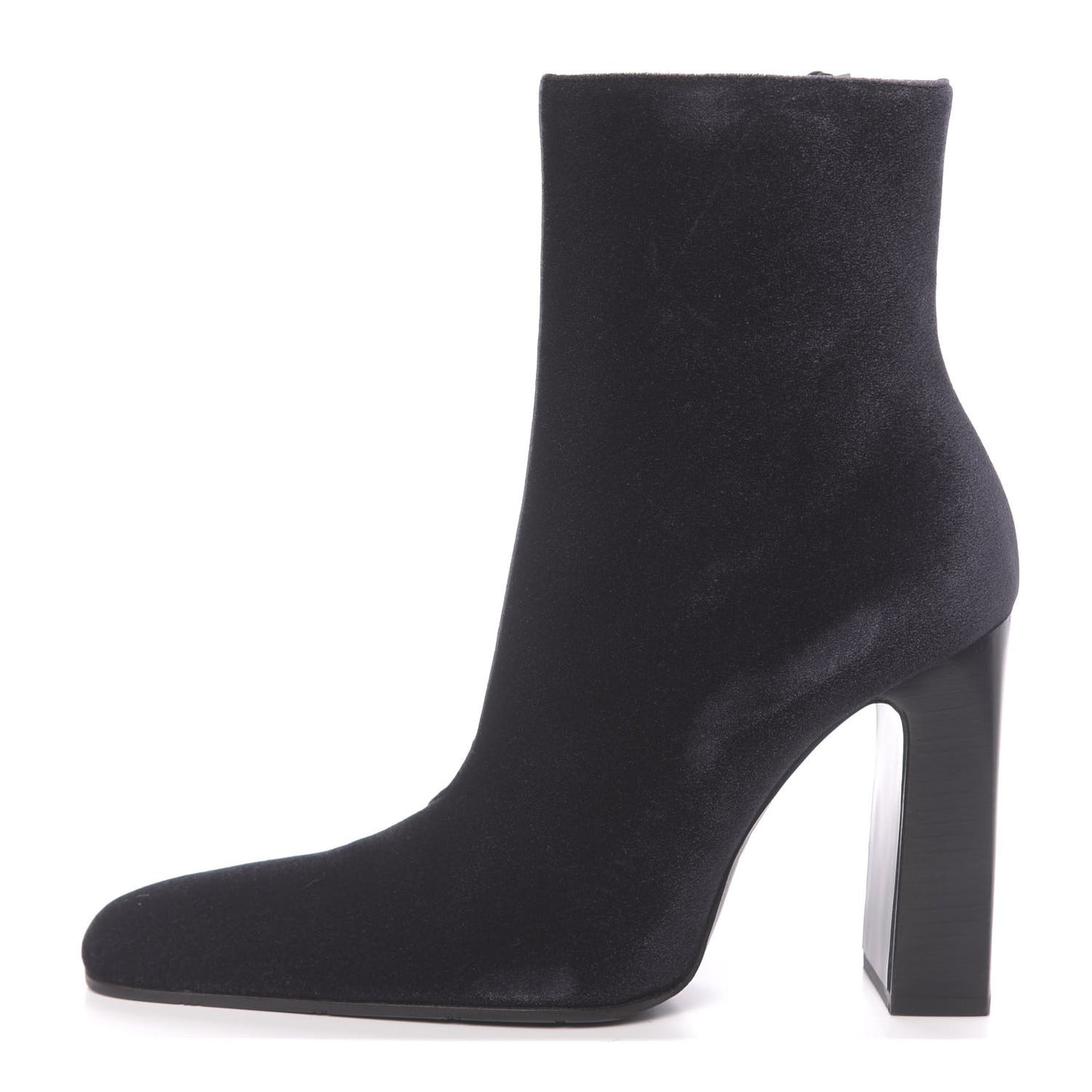 Smooth Velvet Ankle Boots 38 Black
