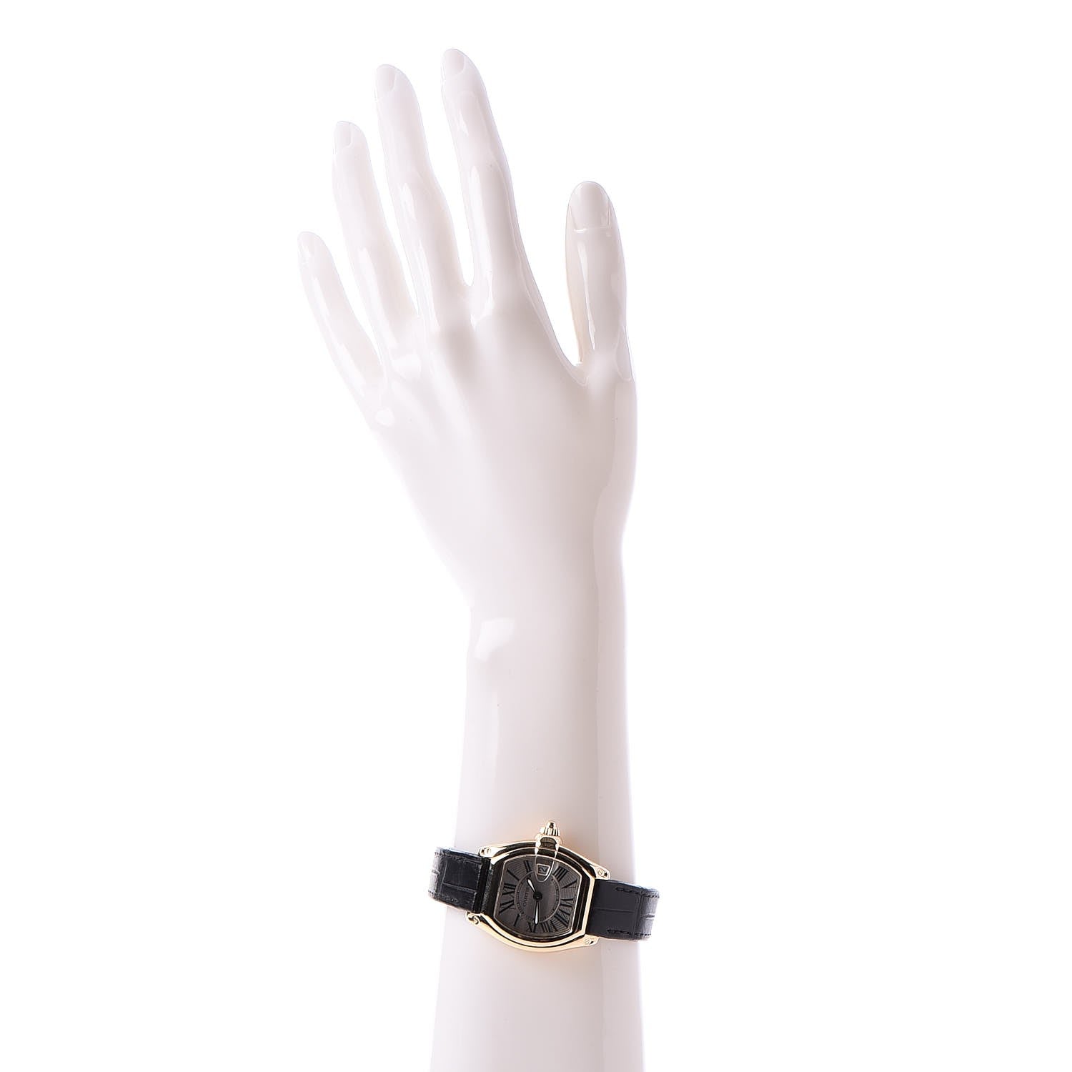 Cartier 18K Yellow Gold Alligator 31mm Roadster Quartz Watch 4 of 7