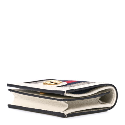 Gucci GG Supreme Monogram Textured Dollar Calfskin Web Ophidia Card Case Beige Ebony Mystic White 10 of 14
