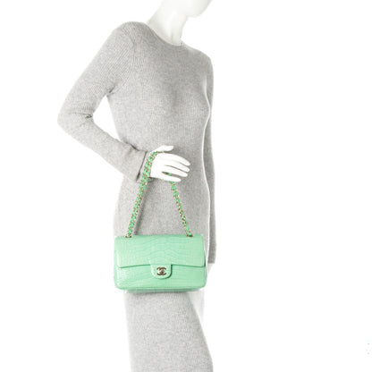 Chanel Alligator Medium Double Flap Light Green 2 of 8
