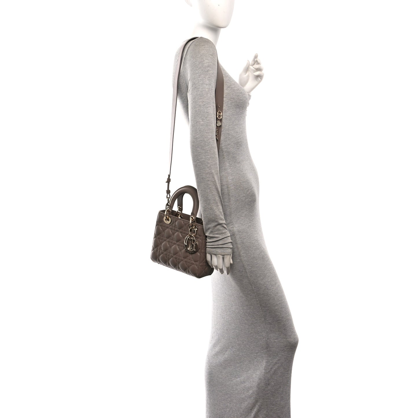 Lambskin Cannage Small My ABCDior Lady Dior Warm Taupe