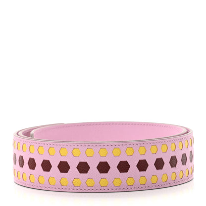 Hermes Epsom 30mm Hexagone Tressage Shoulder Strap Mauve Sylvestre Rouge H Jaune de Naples 2 of 5