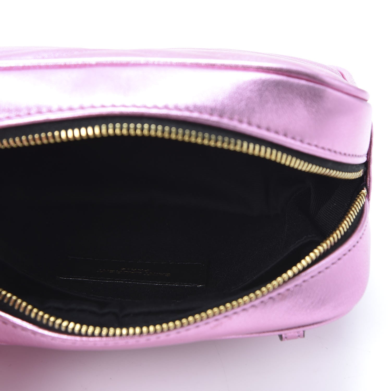 Saint Laurent Metallic Calfskin Matelasse Monogram Lou Belt Bag Vegas Pink 4 of 9